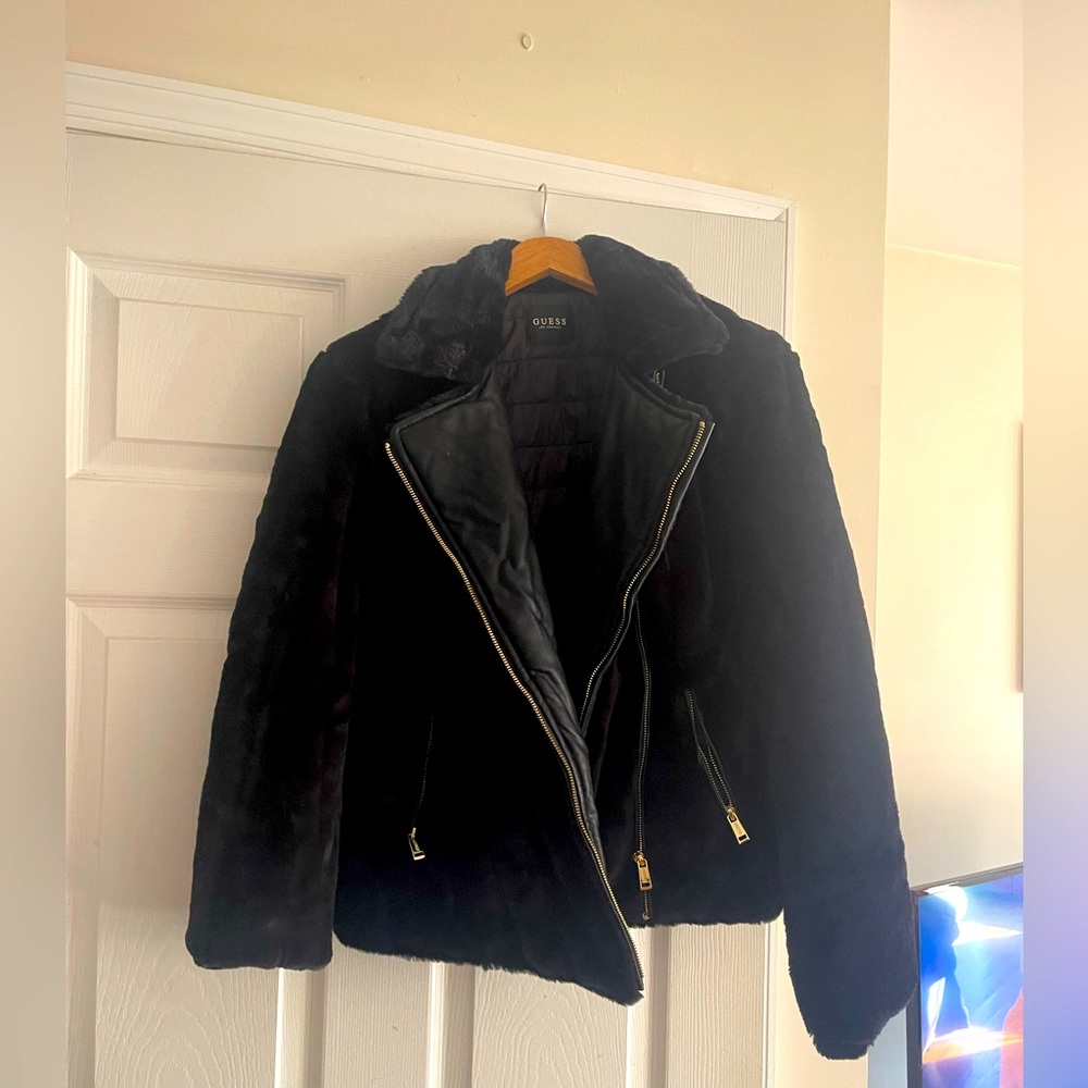Guess Reversible faux-fur coat size M